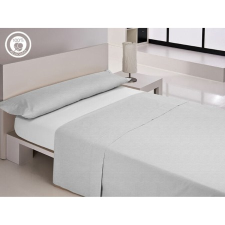 Sábana Bajera Ajustable Happy Home LISOS COTTON Blanco Cama de 135 | Tienda24 Tienda24.eu