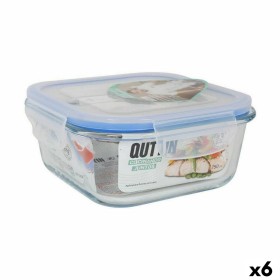 Square Lunch Box with Lid Quttin Transparent 750 ml 16 x 16 x 7