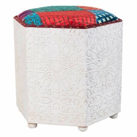 Stool Alexandra House Living White Mango wood 46 x 41 x 46 cm by Alexandra House Living, Sofas and chairs - Ref: D1632002, Pr...