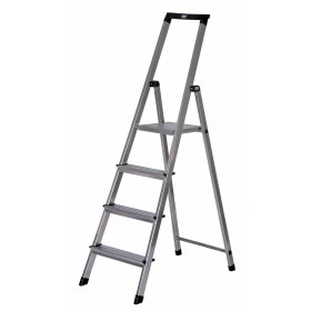 Escalera plegable de 4 peldaños Krause 126221 Plateado Aluminio de Krause, Escaleras plegables - Ref: S9120943, Precio: 66,38...