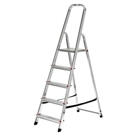 5-step folding ladder Krause 729 Silver Stainless steel Aluminium by Krause, Folding Steps - Ref: S9120947, Price: 70,19 €, D...