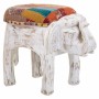 Hocker Alexandra House Living Weiß Mango-Holz Stoff 51 x 37 x 36 cm Elefant | Tienda24 - Global Online Shop Tienda24.eu