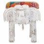 Hocker Alexandra House Living Weiß Mango-Holz Stoff 51 x 37 x 36 cm Elefant | Tienda24 - Global Online Shop Tienda24.eu