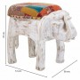 Hocker Alexandra House Living Weiß Mango-Holz Stoff 51 x 37 x 36 cm Elefant | Tienda24 - Global Online Shop Tienda24.eu