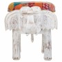 Hocker Alexandra House Living Weiß Mango-Holz Stoff 51 x 37 x 36 cm Elefant | Tienda24 - Global Online Shop Tienda24.eu