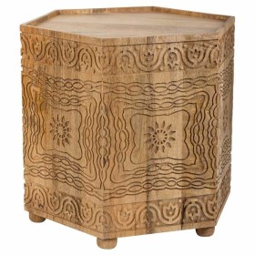 Mesa de apoio Home ESPRIT Preto Natural Cristal Abeto 46 x 46 x 55,5 cm | Tienda24 - Global Online Shop Tienda24.eu