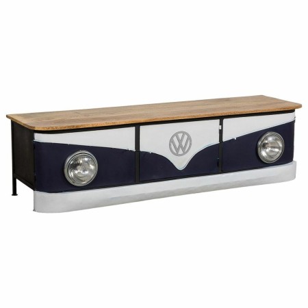 Sideboard Alexandra House Living White Natural Navy Blue Metal Mango wood 50 x 50 x 183 cm by Alexandra House Living, Sideboa...