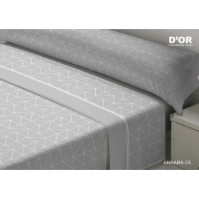 Juego de Sábanas Alexandra House Living QUTUN Gris Perla Cama de 90 3 Piezas | Tienda24 Tienda24.eu