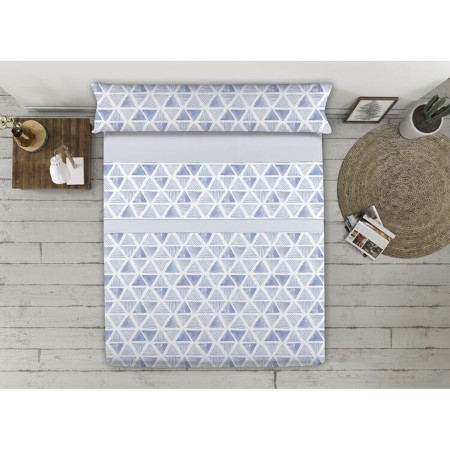 Bedding set Happy Home TRIANGLES AH Blue Double | Tienda24 Tienda24.eu