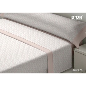 Drap housse Happy Home LISOS COTTON Blanc Gran lit 2 persones | Tienda24 Tienda24.eu