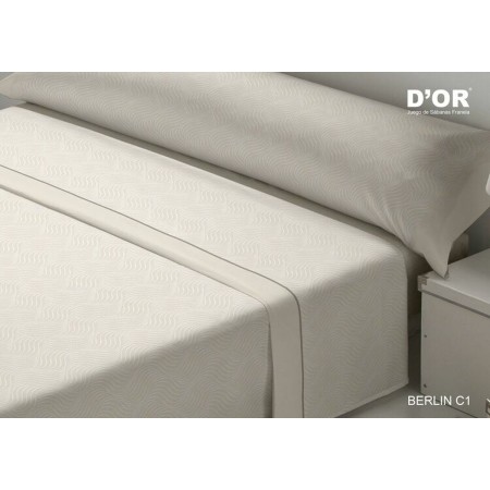 Jeu de draps D'Or BERLIN Beige Lit de 120 Franela | Tienda24 Tienda24.eu