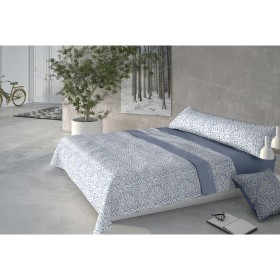 Conjunto de Lençóis Alexandra House Living Greta Azul Casal 3 Peças | Tienda24 Tienda24.eu