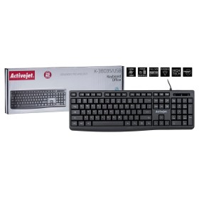 Keyboard Activejet K-3803S Black QWERTY by Activejet, Keyboards - Ref: S9122967, Price: 6,91 €, Discount: %