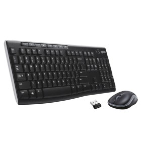 Clavier et souris sans fil Logitech MK270 Noir Argenté Qwerty US de Logitech, Ensembles Clavier et Souris - Réf : S9123423, P...