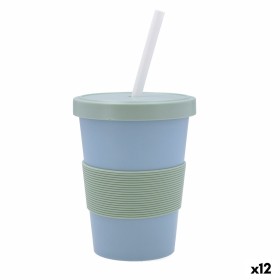 Cup with Straw Quid Inspira With lid 480 ml Blue Plastic (12