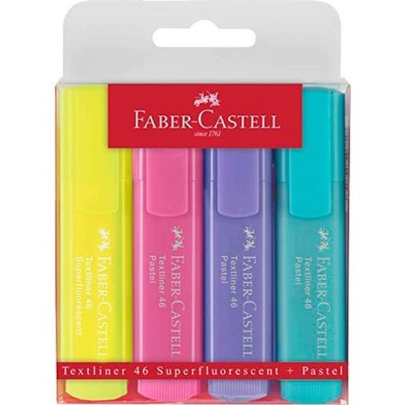 Fluorescent Marker Faber-Castell 154610 Multicolour (4 Units) | Tienda24 Tienda24.eu