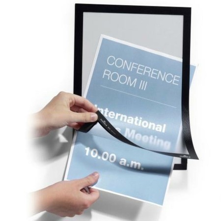 Information Frame Durable 4872-01 Black Transparent Magnetic (2 Units) | Tienda24 Tienda24.eu