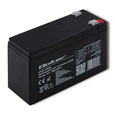 Battery for Uninterruptible Power Supply System UPS Qoltec 53030 7 Ah 12 V | Tienda24 - Global Online Shop Tienda24.eu