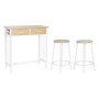 Conjunto de Mesa con 2 Sillas DKD Home Decor Metal Madera MDF