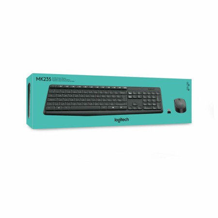 Keyboard and Wireless Mouse Logitech MK235 Black Grey QWERTY Qwerty US by Logitech, Keyboard & Mouse Sets - Ref: S9130741, Pr...