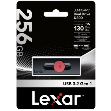 Memória USB Lexar DUAL Preto 256 GB | Tienda24 Tienda24.eu