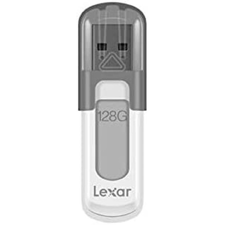 USB stick Lexar JumpDrive V100 White White/Grey 128 GB | Tienda24 Tienda24.eu