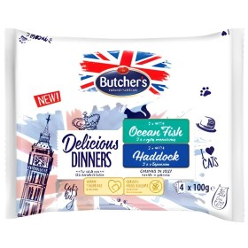 Cat food Butcher's Delicious Fish 4 x 100 g by Butcher's, Wet - Ref: S9132156, Price: 3,48 €, Discount: %