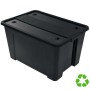 Cubo de basura Archivo 2000 CP1482052 NE Negro Polipropileno 52 L | Tienda24 Tienda24.eu