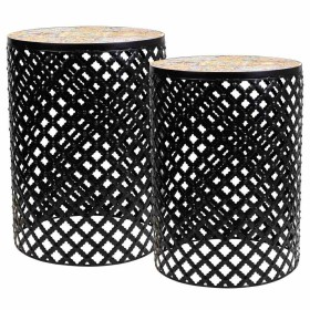 Flower Pot Stand Alexandra House Living Black Iron Tile 37 x 51 x 50 cm 2 Pieces | Tienda24 - Global Online Shop Tienda24.eu