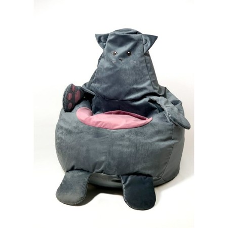 Puff GO GIFT Gris Oxford Gato 105 x 80 cm | Tienda24 - Global Online Shop Tienda24.eu