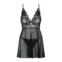 Picardías y Tanga Imperia (L/XL) Obsessive Idillia babydoll Negro | Tienda24 Tienda24.eu