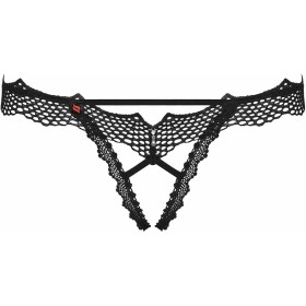 Thong Obsessive Miamor crotchless panties Black Lace L/XL | Tienda24 Tienda24.eu