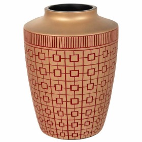 Vaso Alexandra House Living Vermelho Dourado Poliresina 18 x 24 x 18 cm de Alexandra House Living, Jarrões - Ref: D1632272, P...