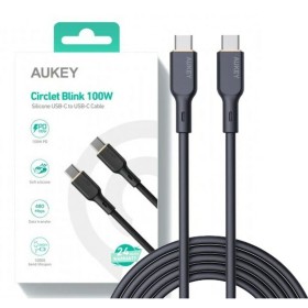 USB-C to USB-C Cable Aukey CB-SCC101 Black 1 m by Aukey, USB Cables - Ref: S9144826, Price: 8,48 €, Discount: %