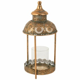 Portavelas Alexandra House Living Oro Vidrio Hierro 19 x 42 x 19 cm de Alexandra House Living, Candelabros y portavelas - Ref...