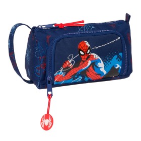 Estuche Escolar Spider-Man Neon Azul marino 20 x 11 x 8.