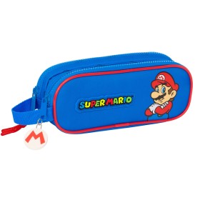 Zweifaches Mehrzweck-Etui Super Mario Play Blau Rot 21 x 8 x 6