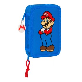 Plumier double Super Mario Play Bleu Rouge 12.5 x 19.