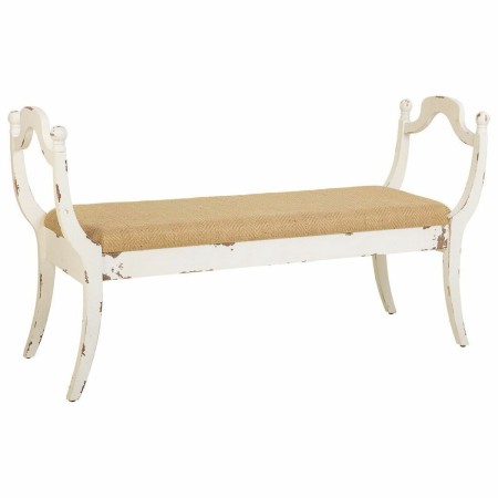 Bench Alexandra House Living White Sponge Fir wood MDF Wood 45 x 78 x 139 cm | Tienda24 - Global Online Shop Tienda24.eu