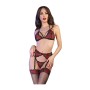 Ensemble de Lingerie Chilirose Noir Rouge L/XL 4 Pièces | Tienda24 Tienda24.eu