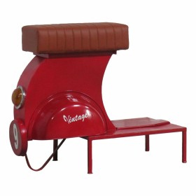 Stool Alexandra House Living Red PVC Leather Iron 50 x 75 x 95 cm Motorbike by Alexandra House Living, Sofas and chairs - Ref...