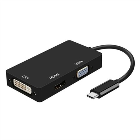 USB-C-zu-VGA/HDMI/DVI-Adapter Aisens A109-0343 HDMI USB VGA USB 3.2 Schwarz 15 cm | Tienda24 Tienda24.eu