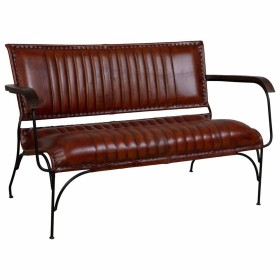 Bench Alexandra House Living Brown Leather Metal Iron 62 x 75 x 112 cm by Alexandra House Living, Benches - Ref: D1632620, Pr...