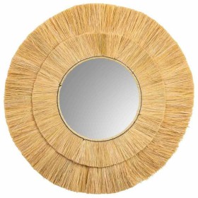 Wall mirror Alexandra House Living Brown Iron Natural Fibre 100 x 3 x 100 cm by Alexandra House Living, Wall-Mounted Mirrors ...