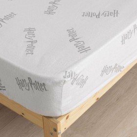 Fitted sheet Harry Potter White Grey Single by Harry Potter, Sheets and pillowcases - Ref: S9800005, Price: 27,03 €, Discount: %