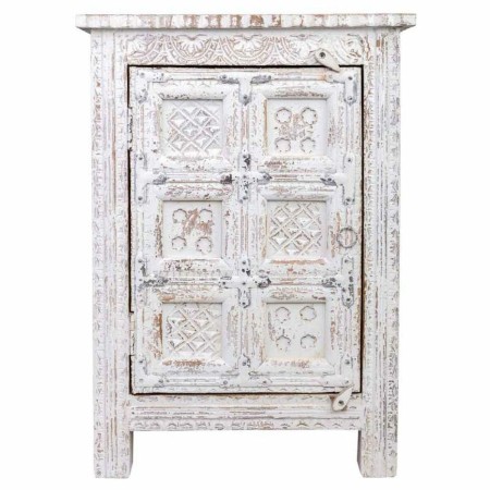 Mesa de Cabeceira Alexandra House Living Branco Castanho 40 x 53 x 73 cm de Alexandra House Living, Mesinhas de cabeceira - R...