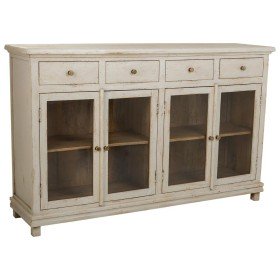 Credenza Alexandra House Living Bianco Legno Vetro 40 x 100 x 160 cm di Alexandra House Living, Credenze e buffet - Rif: D163...