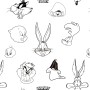 Capa nórdica Looney Tunes Looney B&W Branco black 175 Fios 200 x 200 cm de Looney Tunes, Edredão e capas de edredão - Ref: S9...