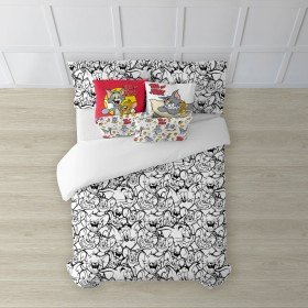 Funda Nórdica Tom & Jerry B&W Blanco black 175 Hilos 140 x 200 cm de Tom & Jerry, Edredones y fundas para edredón - Ref: S980...