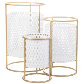 Conjunto de vasos Alexandra House Living Branco Metal Ferro 30 x 155 x 38 cm 3 Peças de Alexandra House Living, Vasos - Ref: ...